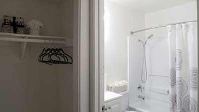 Broadway Apartments hall way closet and bathroom
